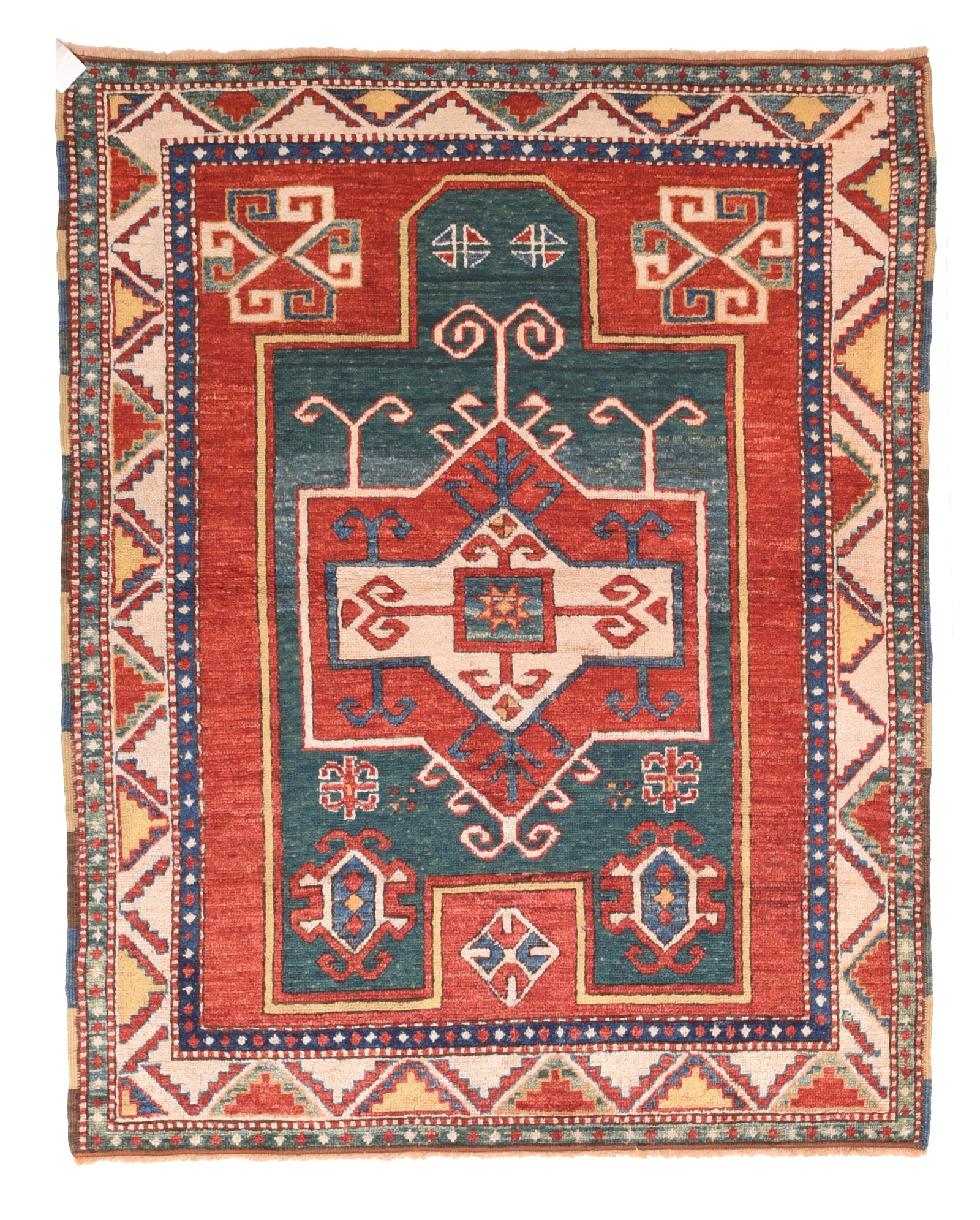 Vintage Red Kazak Fachralo Russian Area Rug