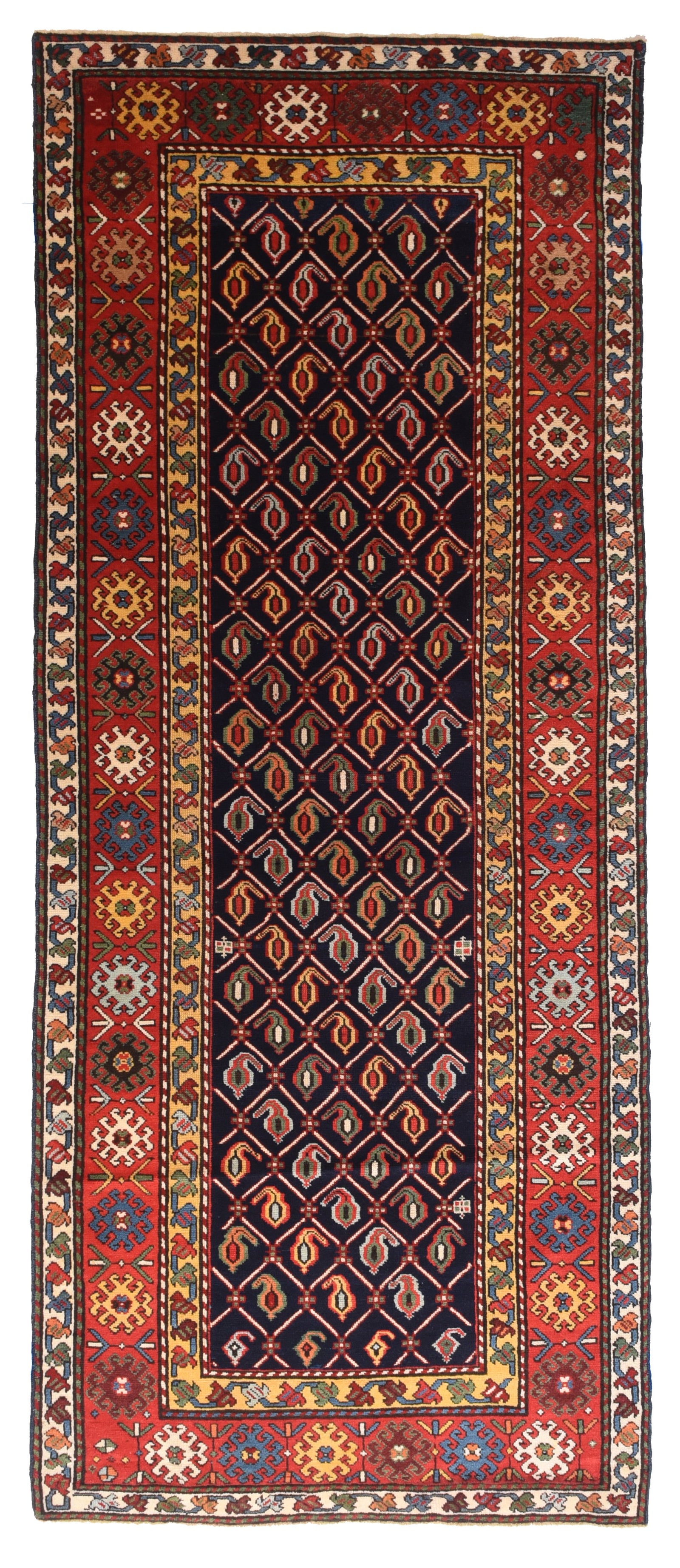 Antique Red Shirvan Caucasian Russian Area Rug