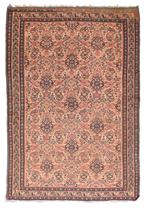 Antique Red Senneh Persian Klim Area Rug