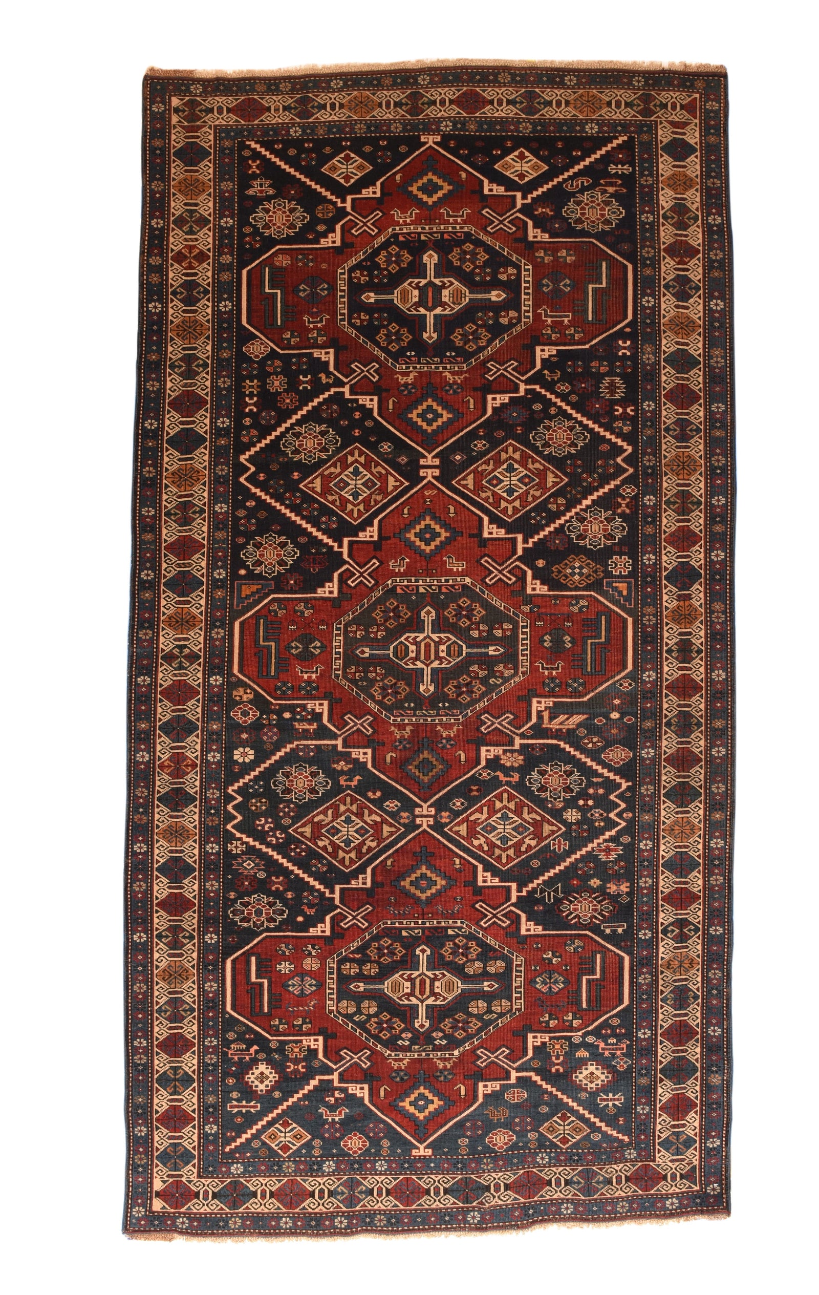 Antique Red Shrivan Russian Area Rug