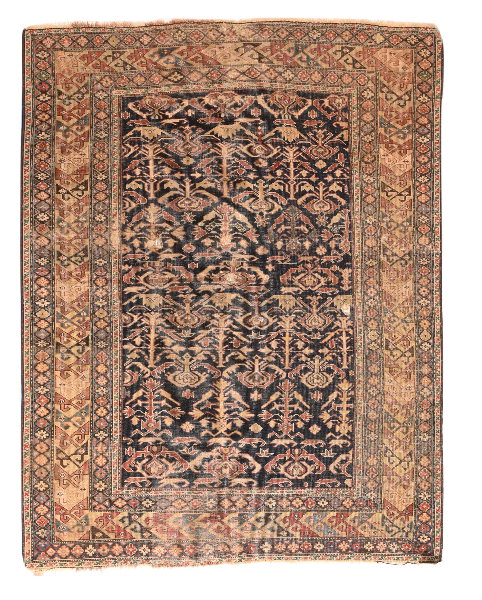 Antique Black Shirvan Russian Area Rug