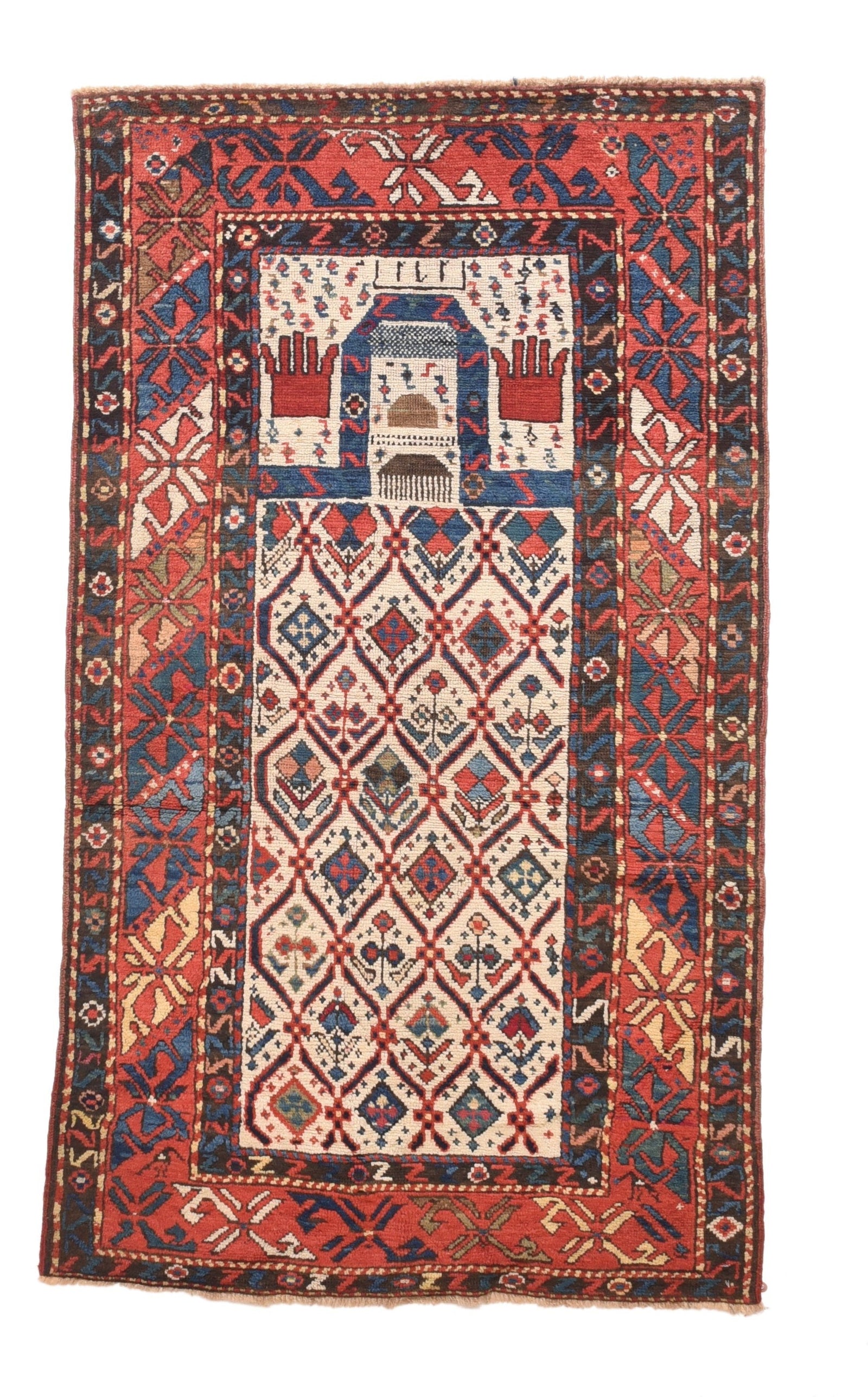 Antique Ivory Ganja - Ganje Russian Prayer Area Rug