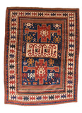 Antique Rust kazak Borcholo Russian Area Rug