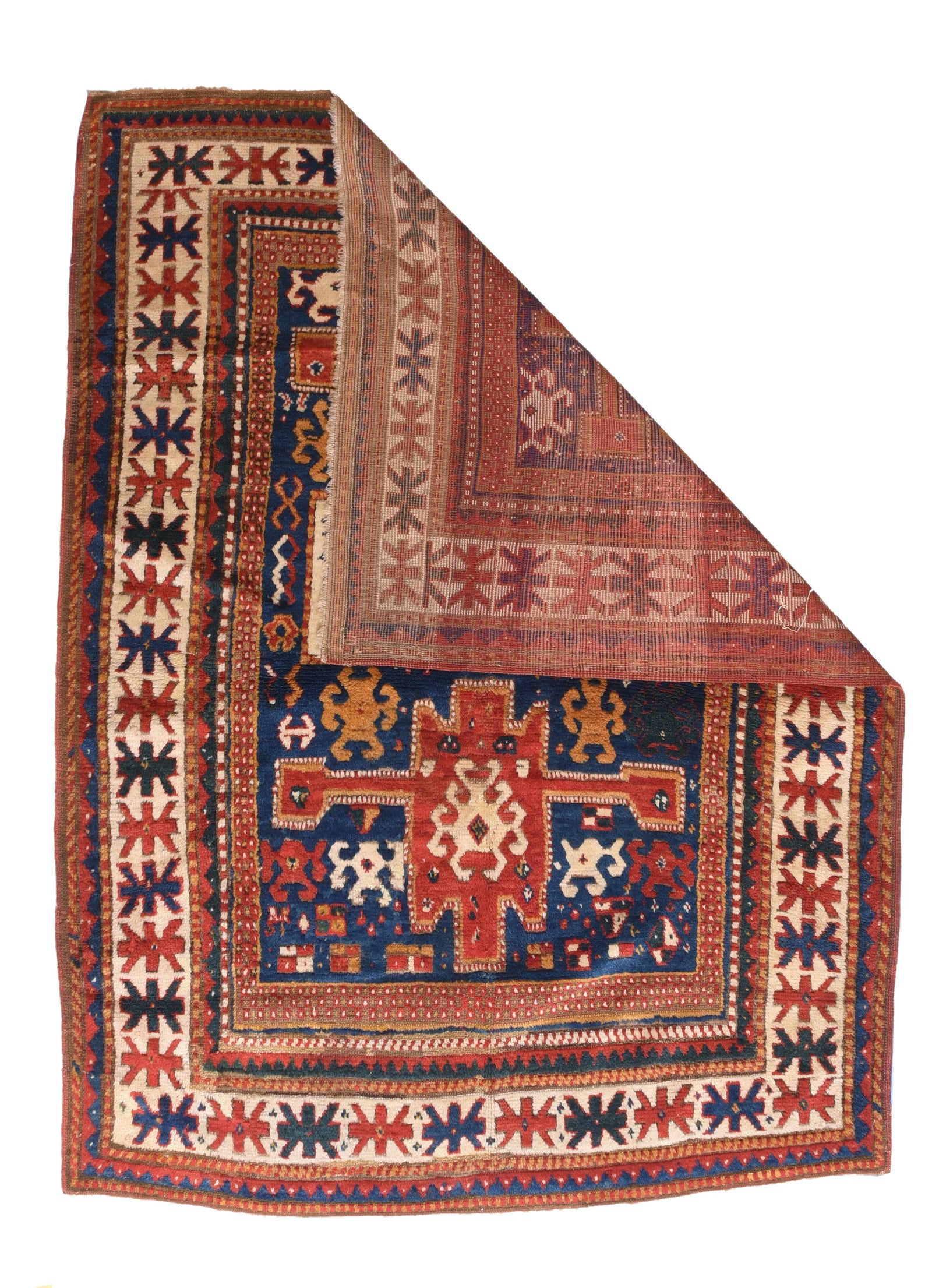 Antique kazak Borcholo Caucasian Area Rug