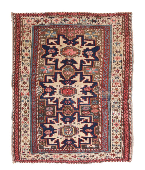 Antique Red Shirvan Russian Area Rug