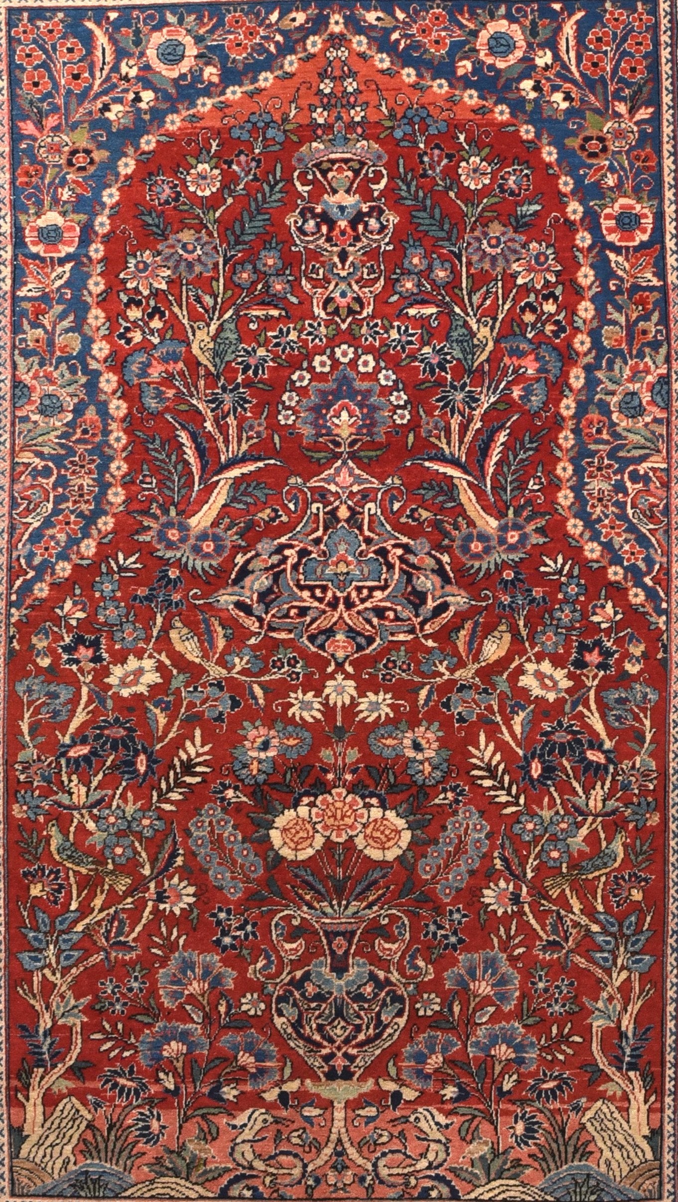 Semi Red Kashan Persian Area Rug