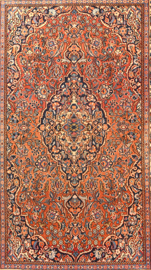Semi Rust Kashan Persian Area Rug