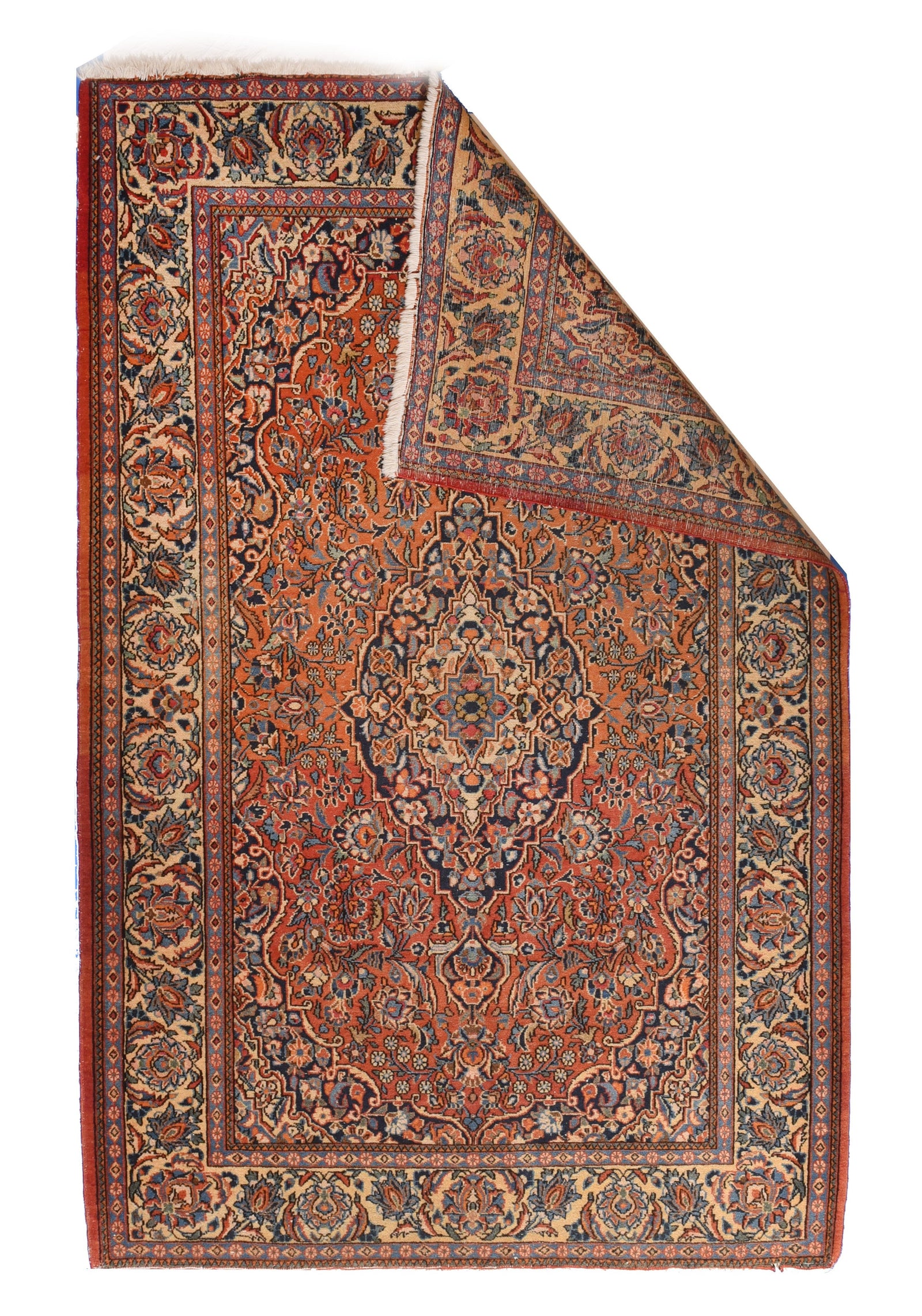 Semi Rust Kashan Persian Area Rug