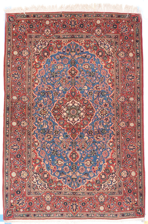 Semi Antique Blue Kashan Persian Area Rug