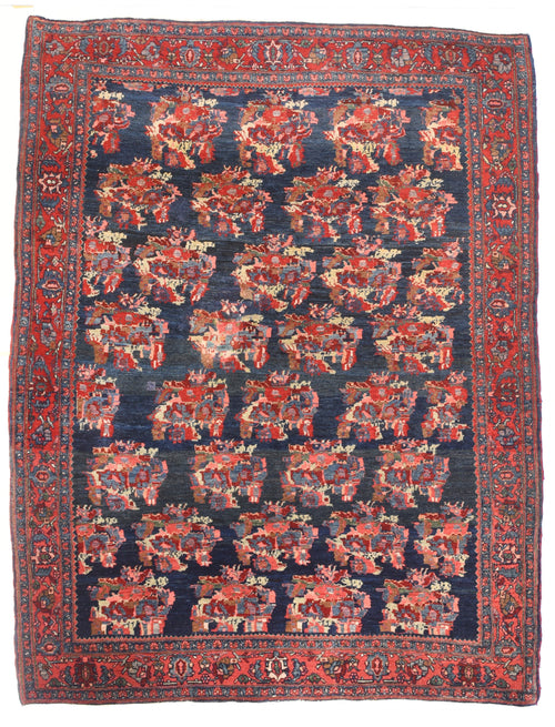 Antique Red Bijar Persian Area Rug