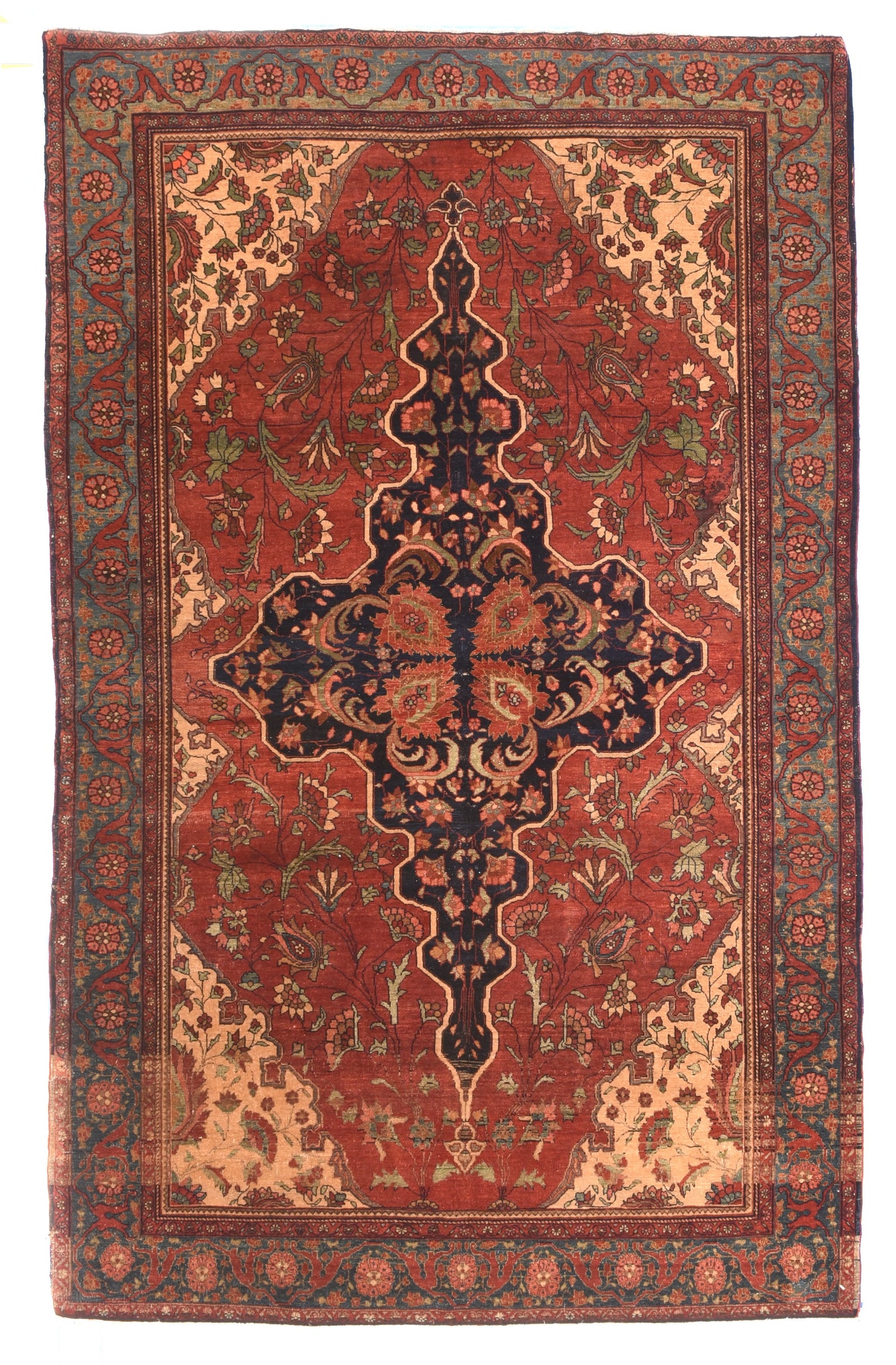 Antique Red Farahan Persian Area Rug