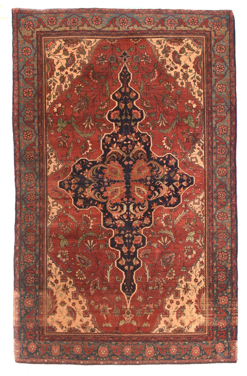 Antique Red Farahan Persian Area Rug