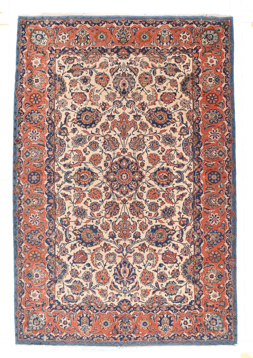 Antique Red Isfahan Persian Area Rug