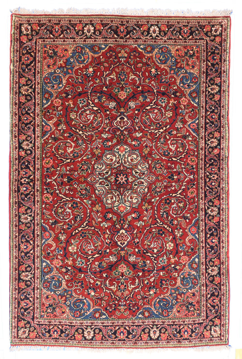 Semi Antique Red Sarouk Persian Area Rug