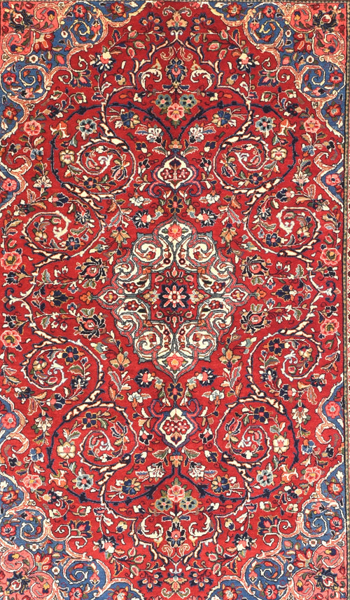 Semi Red Sarouk Persian Area Rug