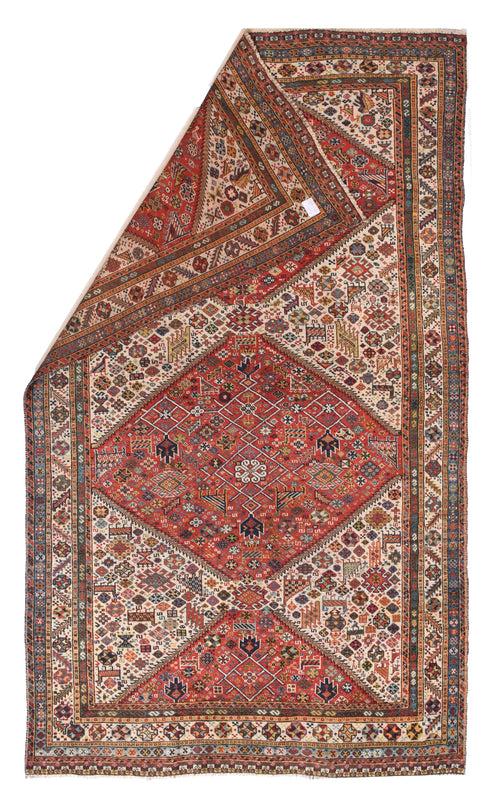 Antique Lavar Kerman Persian Area Rug