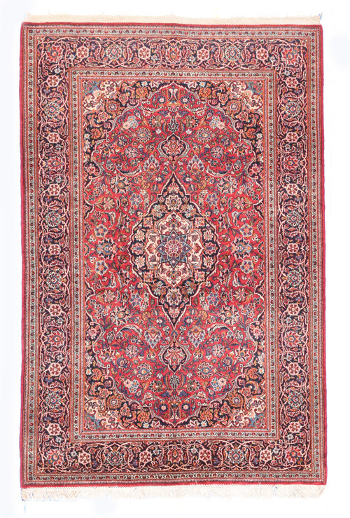 Semi Antique Red Kashan Persian Area Rug