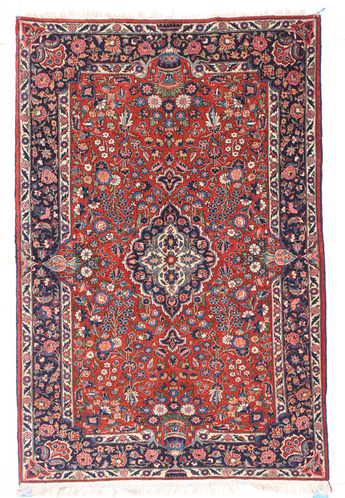 Antique Red Kashan Persian Area Rug