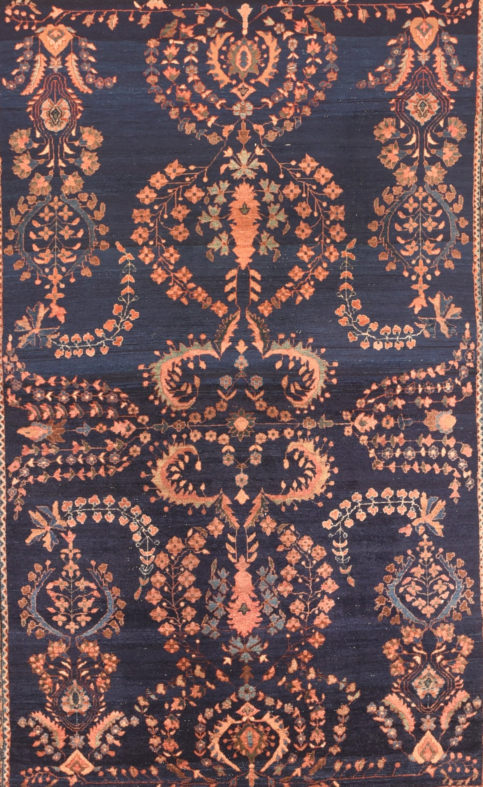 Antique Mohajeran Sarouk Persian Area Rug