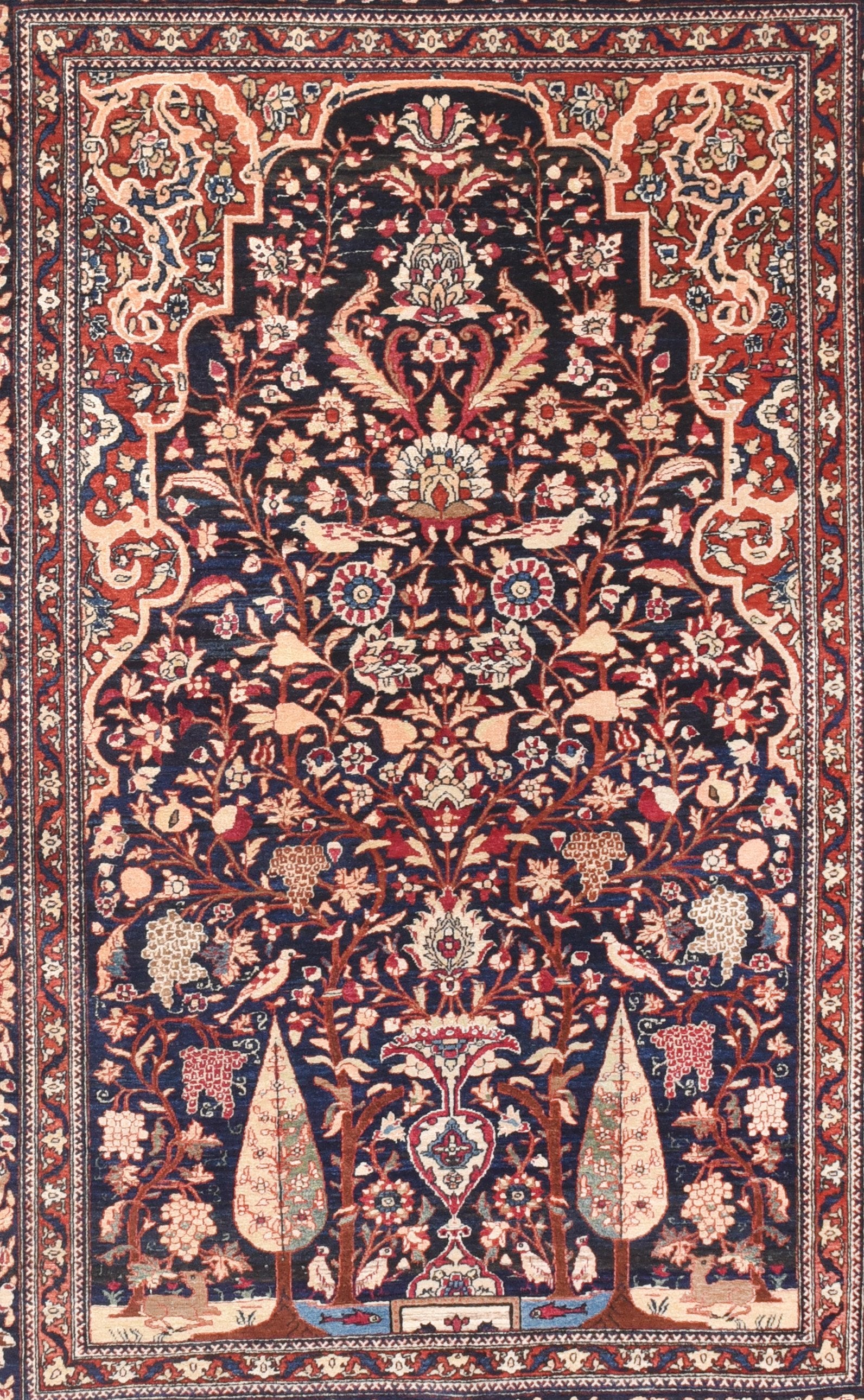 Antique Tehran Persian Area Rug