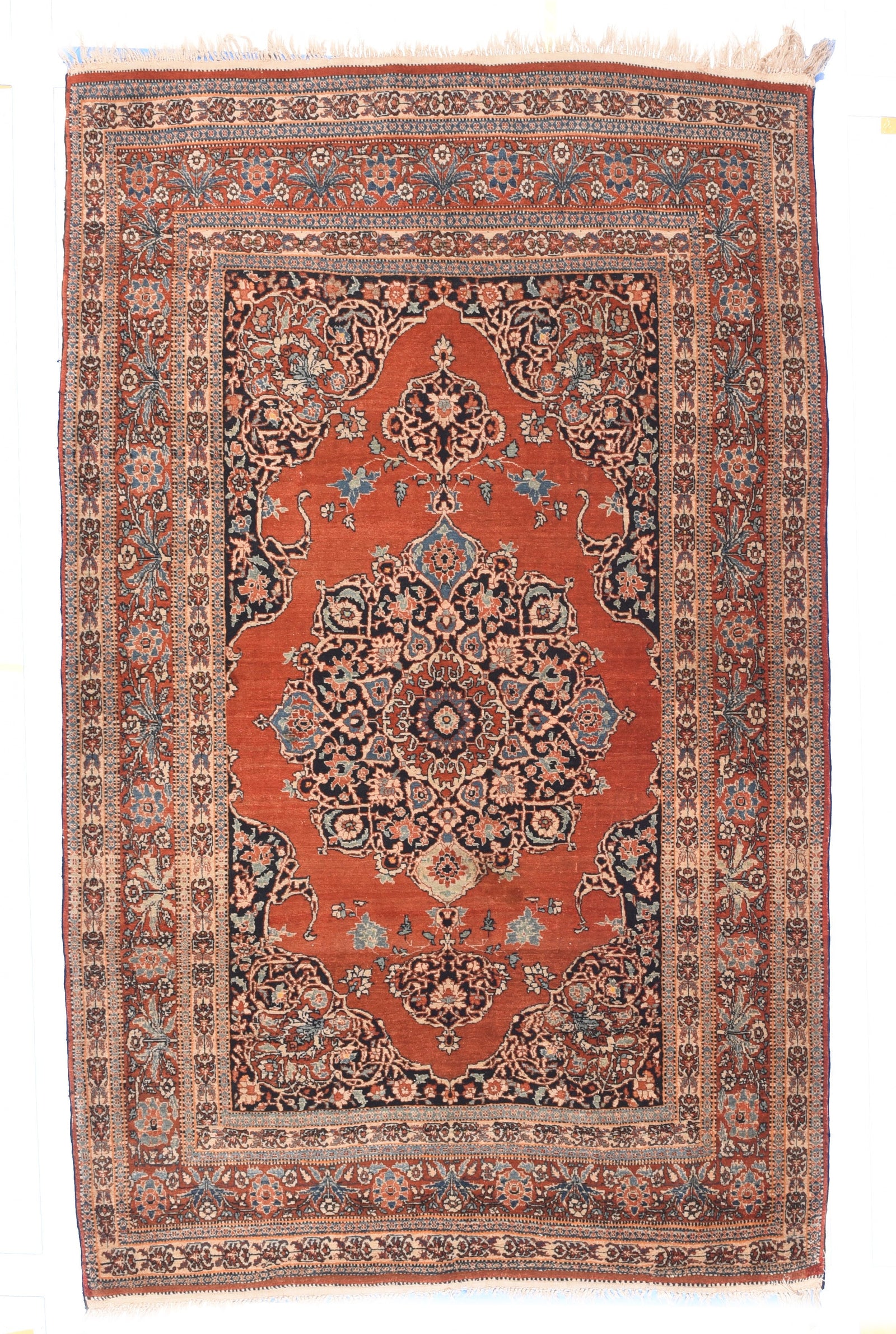 Antique Rust Tabriz Persian Area Rug