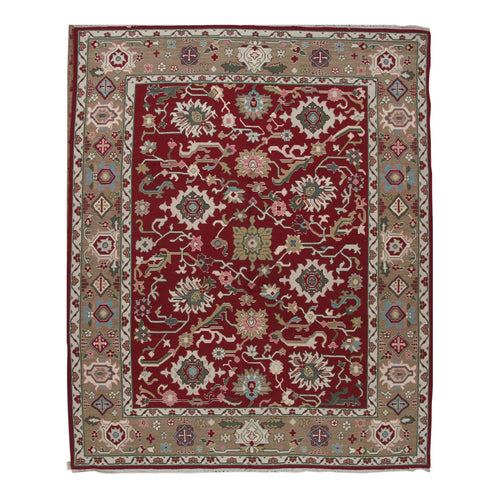 Soumak Design Hand Woven Wool Rug - 8' x 10'