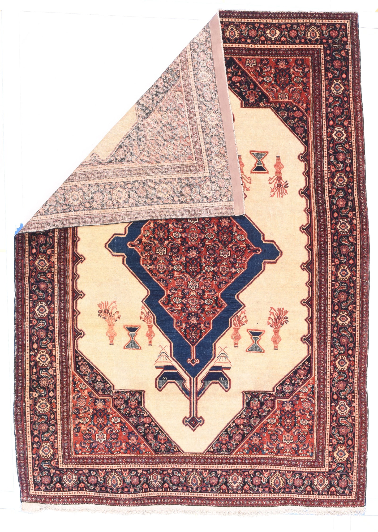 Antique Seneh Persian Area Rug