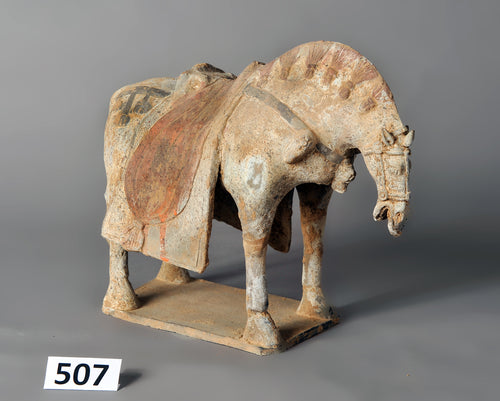 Horse With Saddle Clay Pottery
