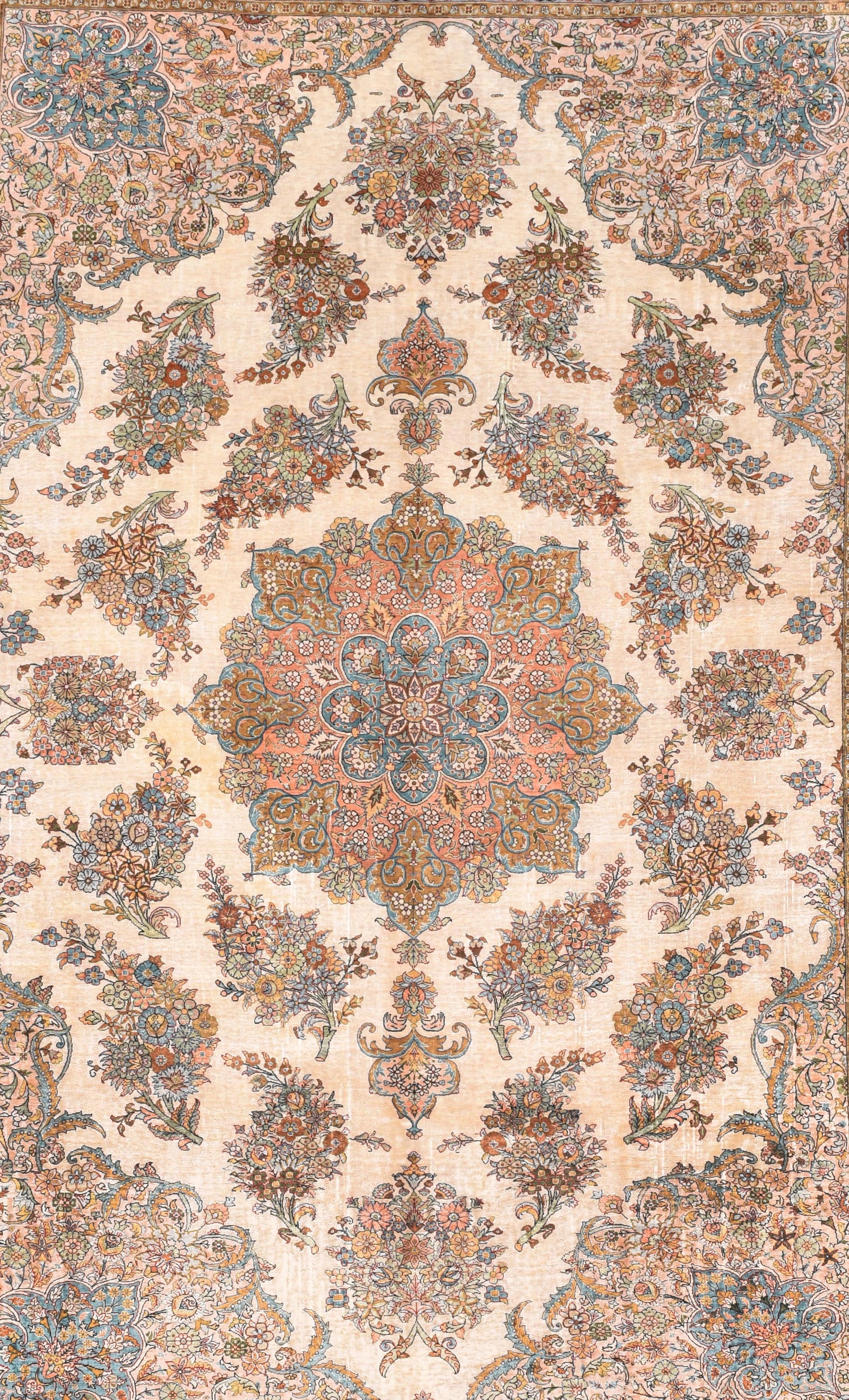 Antique Silk Herekeh Turkish Rug