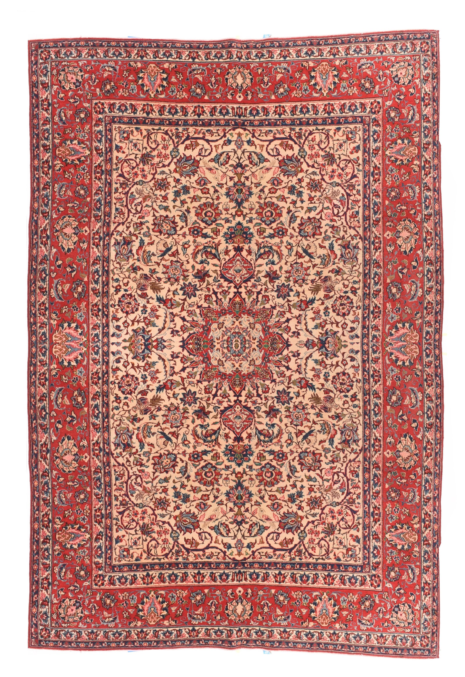 Semi Antique Red Isfahan Persian Area Rug