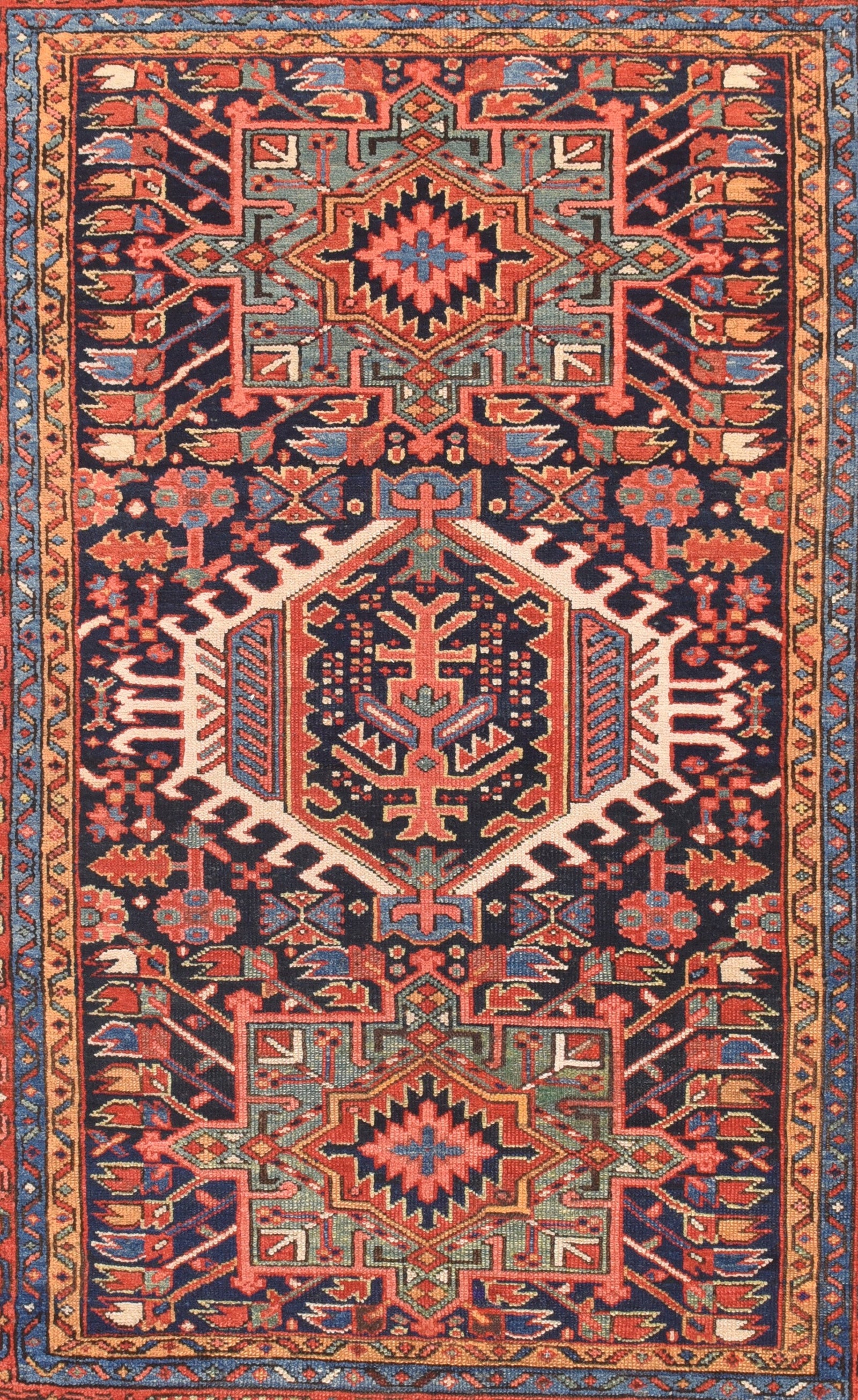 Antique Karaje Herris Persian Area Rug