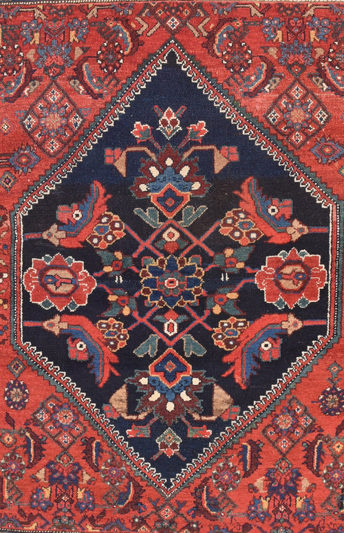 Semi Red Heriz Persian Area Rug