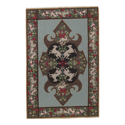 Soumak Design Hand Woven Wool Rug - 8' X 10'