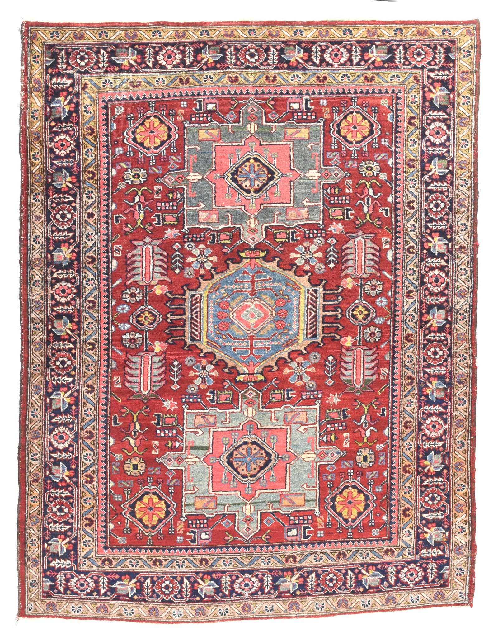 Antique Red Heriz Persian Area Rug