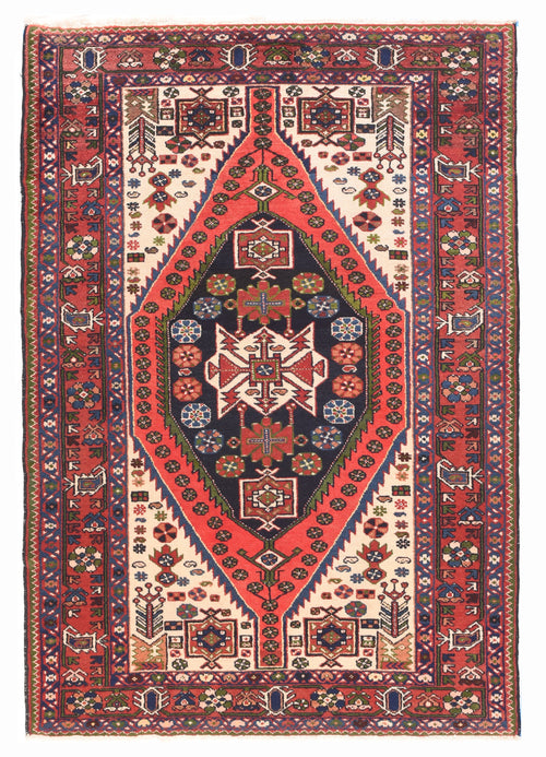Semi Antique Red Bakhtiari Persian Area Rug
