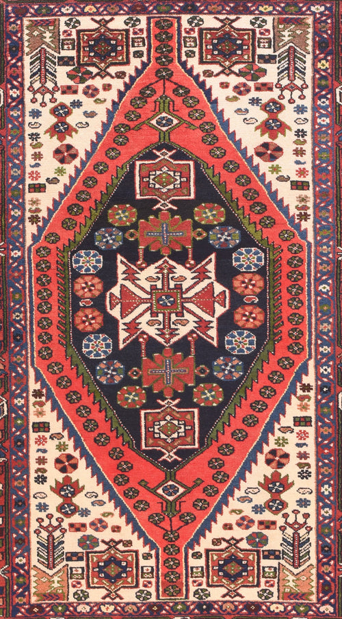 Semi Red Bakhtiari Persian Area Rug