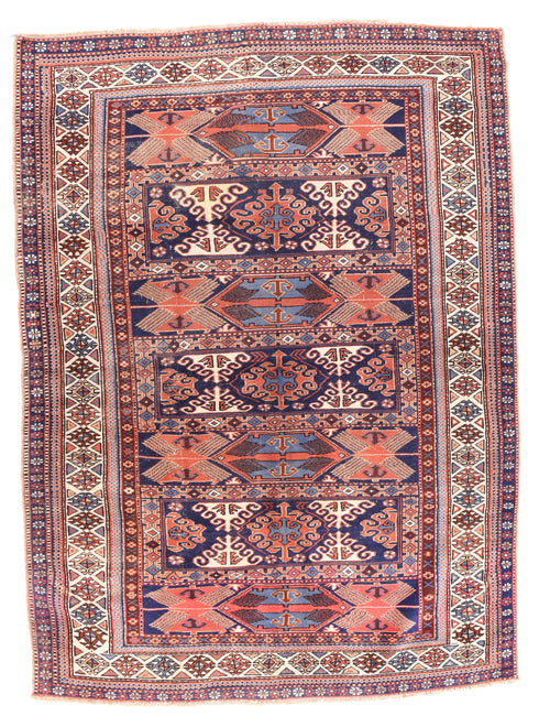 Antique Rust Kazak Persian Area Rug