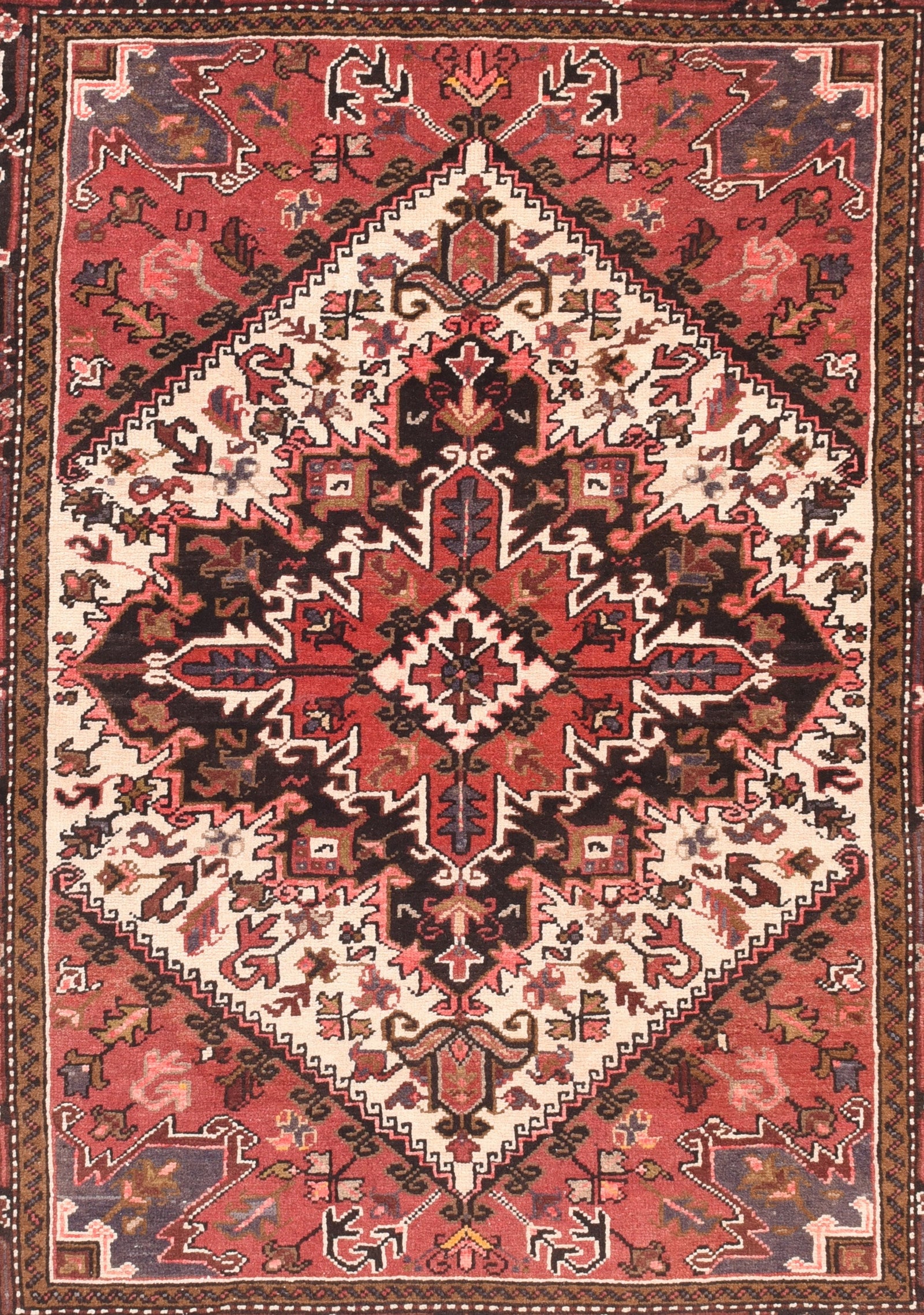 Semi Rust Heriz Persian Area Rug