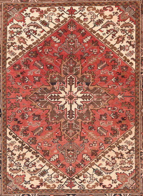 Semi Rust Heriz Persian Area Rug