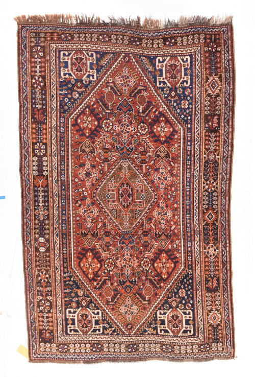 Antique Rust Ghashgaie Persian Area Rug