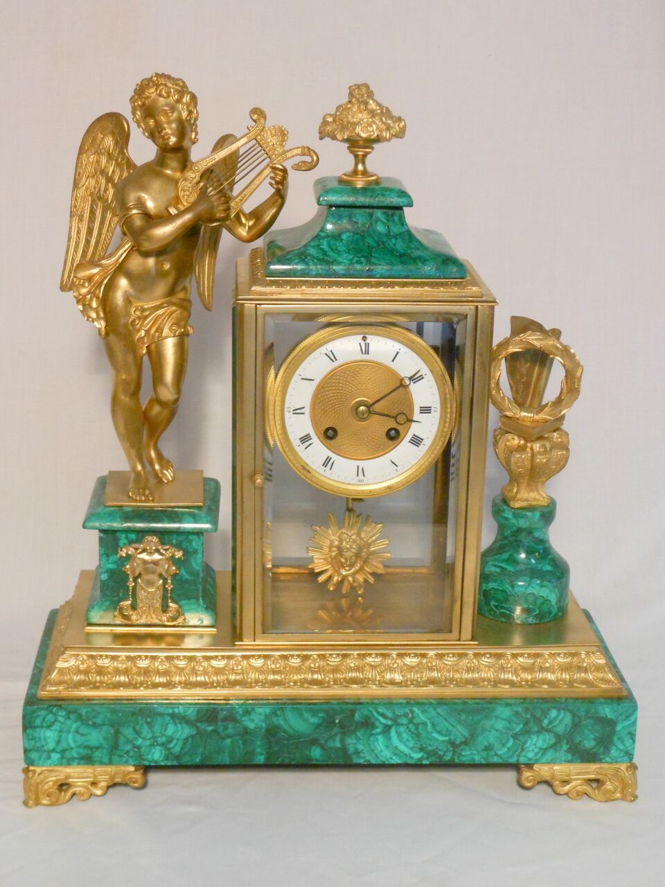 Malachite Clock With Angel