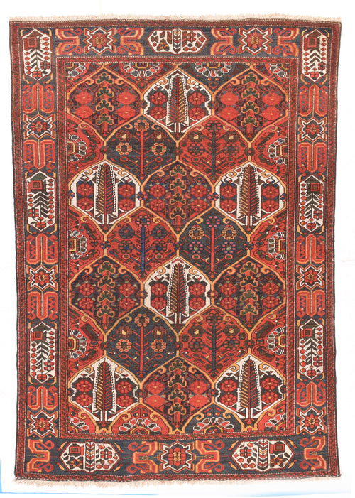 Semi Antique Rust Bakhtiari Persian Area Rug