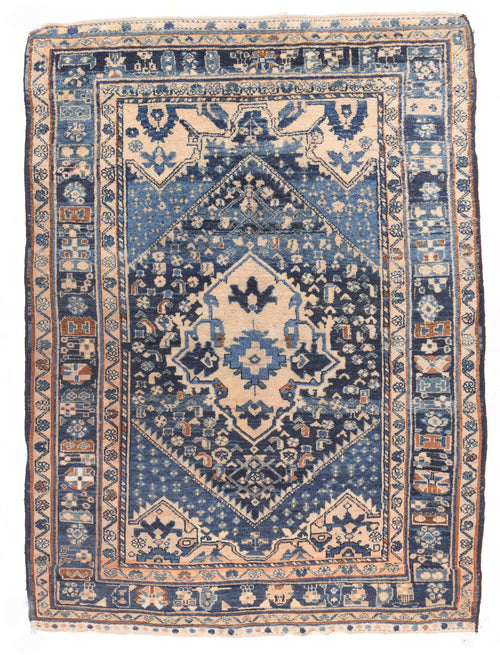 Antique Midnight Blue Malayer Persian Area Rug
