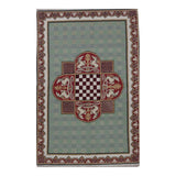 Soumak Design Hand Woven Wool Rug - 6' X 9'