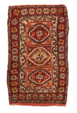 Antique Ivory Persian Kurdish Area Rug