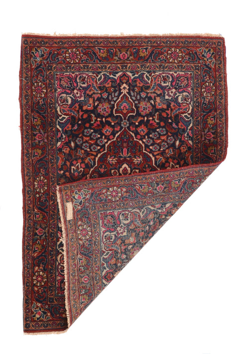 Antique Persian Kashan Mat Rug