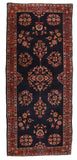 Antique Black Persian Navy Mohajeran Sarouk Area Rug