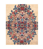 Semi Ivory Persian Kerman Lavar Area Rug