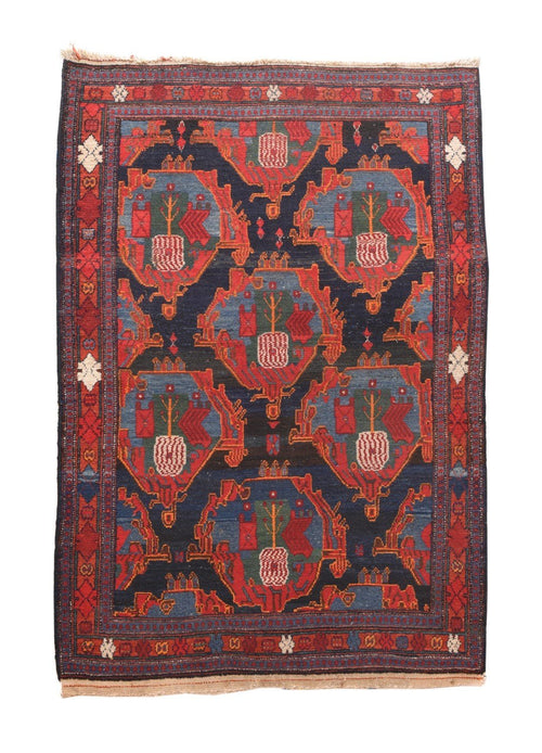 Semi-Antique Persian Senneh Kurd, Size 3'7" X 5'1"