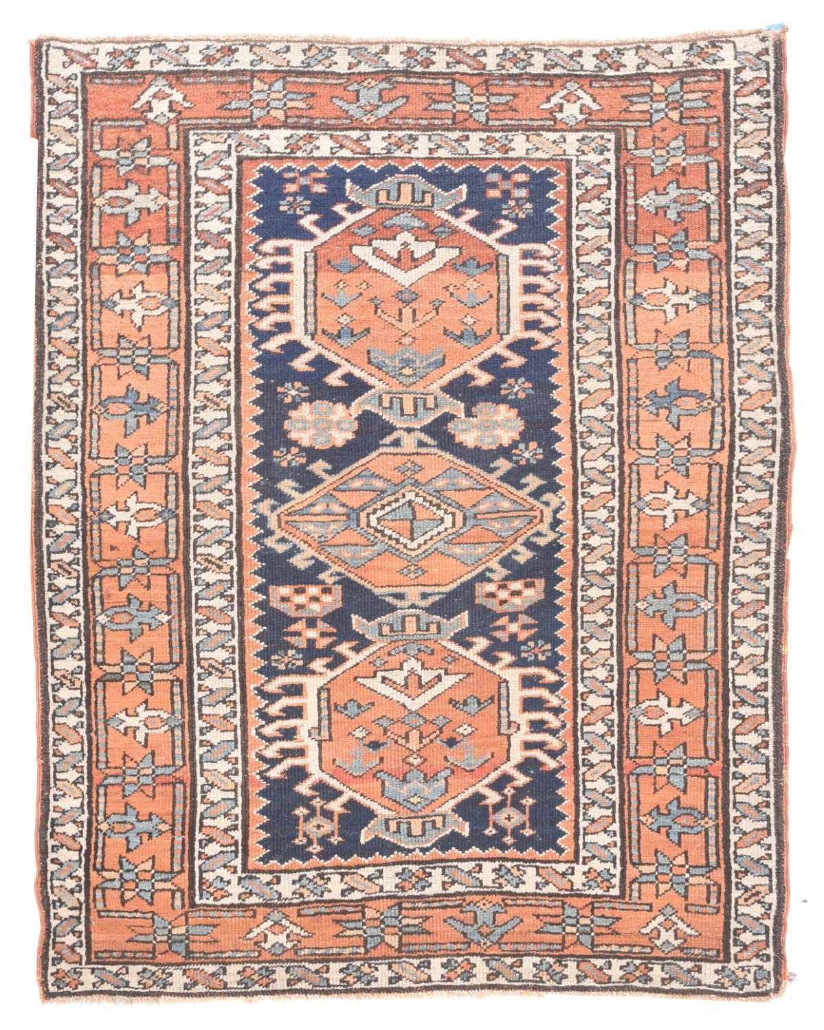 Antique Persian Heriz/Karajeh, Size 3'4" X 4'3"